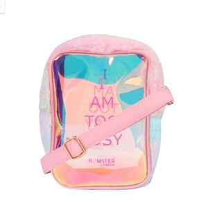 Hamster London Colorful Faux Fur Backpack “ I am to Busy” 9 x 7